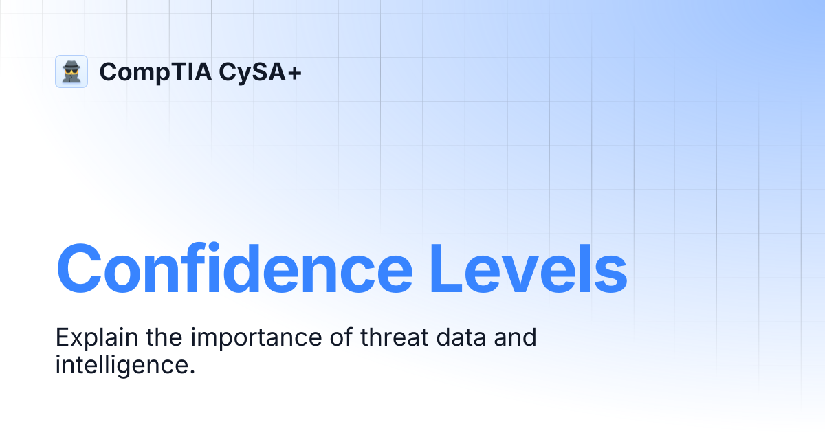 Confidence Levels | CompTIA CySA+